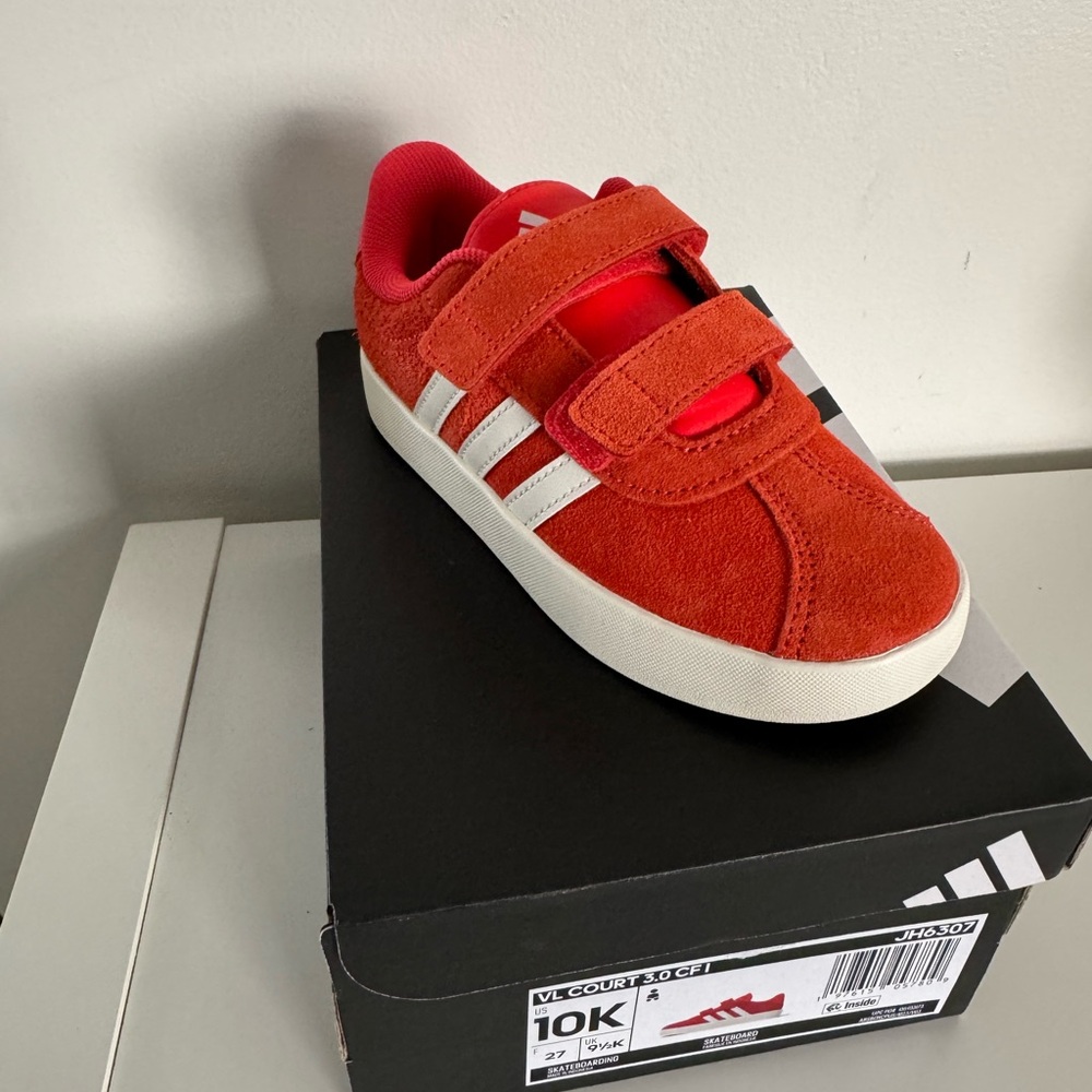Adidas Kids' Orange Velcro Sneakers size 10k